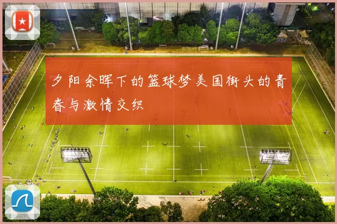 夕阳余晖下的篮球梦美国街头的青春与激情交织